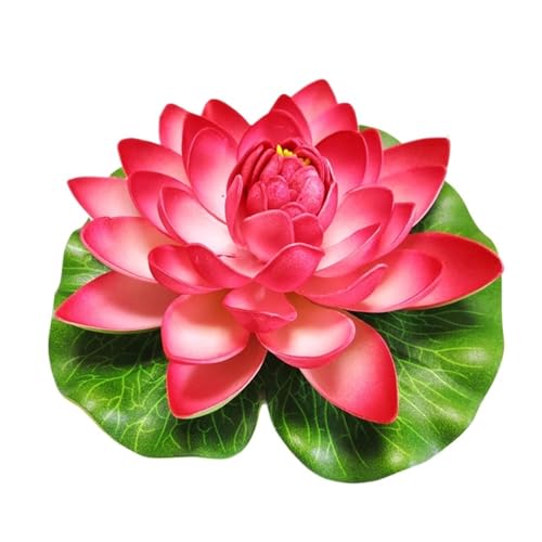 HKYBCF 10/18 cm schwimmende Lotus-Künstliche Blume, lebensechte Seerose, Mikrolandschaft for Hochzeit, Teich, Garten, Zuhause, gefälschte Lotuspflanze(N-18cm) von HKYBCF