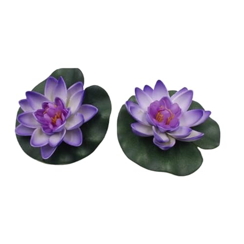 HKYBCF 1PC Künstliche Lotus Seerose Schwimmende Blume Teich Tank Pflanze Ornament 10cm Hause Lieferanten Zubehör(Blue) von HKYBCF