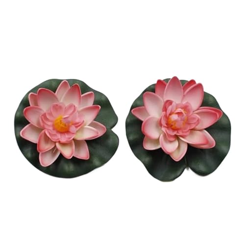 HKYBCF 1PC Künstliche Lotus Seerose Schwimmende Blume Teich Tank Pflanze Ornament 10cm Hause Lieferanten Zubehör(Light pink) von HKYBCF
