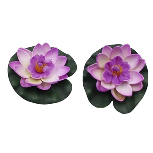 HKYBCF 1PC Künstliche Lotus Seerose Schwimmende Blume Teich Tank Pflanze Ornament 10cm Hause Lieferanten Zubehör(Purple) von HKYBCF