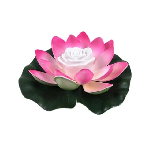 HKYBCF Gefälschte Lotusblume Schwimmbad Gartenteich Schwimmende Blumenlampe Künstliche Simulierte Pflanze Realistisch for Aquarium(Gradient 28cm) von HKYBCF