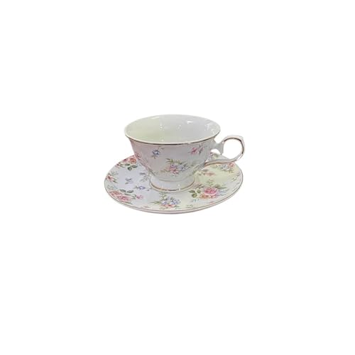 HKYBCF Kaffeetasse Untertasse Sets Floral Kaffeetasse und Teller Set Nachmittagstee Tasse Keramiktasse(Color2) von HKYBCF