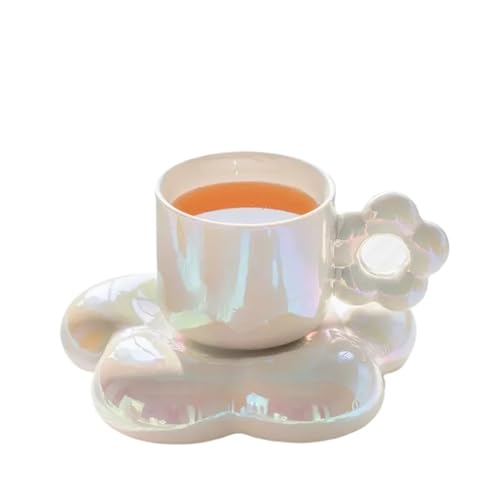 HKYBCF Kaffeetasse Untertasse Sets Kaffeetasse und Untertasse Teller Keramikbecher Nachmittagstee-Set Trinkbecher(Color-06) von HKYBCF