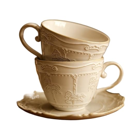 HKYBCF Kaffeetasse Untertasse Sets Kaffeetassen und Untertassen Geschirr Teller Gerichte Kaffeetassen Becher(Coffee Set) von HKYBCF
