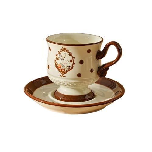 HKYBCF Kaffeetasse Untertasse Sets Keramik Kaffeetasse Becher for Zuhause Nachmittagstee Tassen Tasse Teller Set Trinkgeschirr von HKYBCF