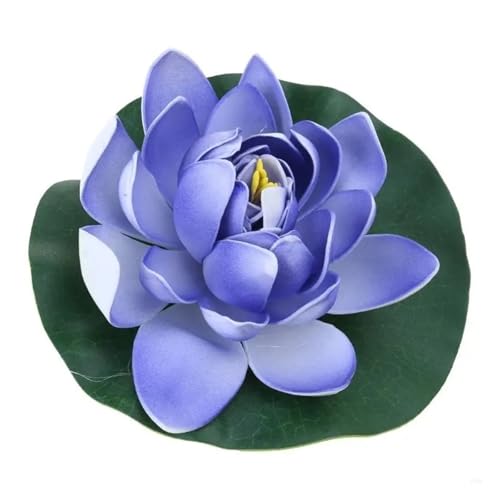 HKYBCF Schaum-Seerosen, künstliche Seerosen, schwimmende Schaum-Lotusblumen for Gartendekorationen(Blue) von HKYBCF