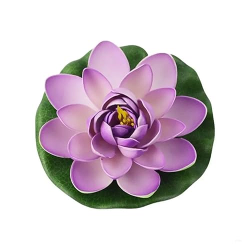 HKYBCF Schaum-Seerosen, künstliche Seerosen, schwimmende Schaum-Lotusblumen for Gartendekorationen(Purple) von HKYBCF