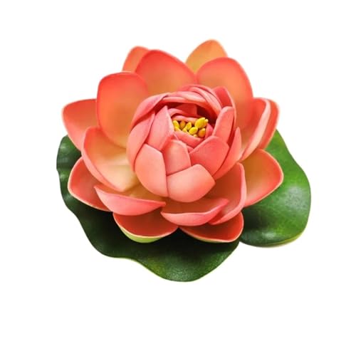 HKYBCF Schwimmende künstliche Lotusblumen, Kunstpflanzen, DIY-Seerose, Mariage, Lotus, Kunstblätter, Pflanzen, schwimmende Fischpool-Dekorationen(Light pink) von HKYBCF