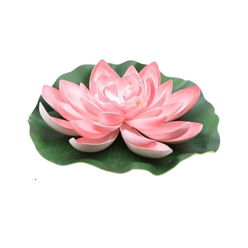 HKYBCF Simulation Lotus Dekoration Schwimmende Blumen for Pool Lily Pad Gefälschte Wasser Künstliche Aquarium(Pink) von HKYBCF