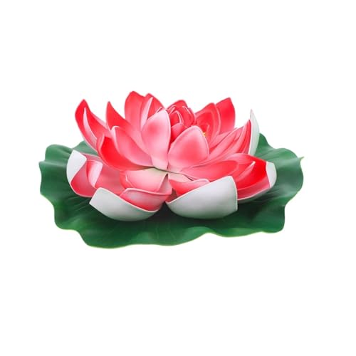 HKYBCF Simulation Lotus Dekoration Schwimmende Blumen for Pool Lily Pad Gefälschte Wasser Künstliche Aquarium(Red) von HKYBCF
