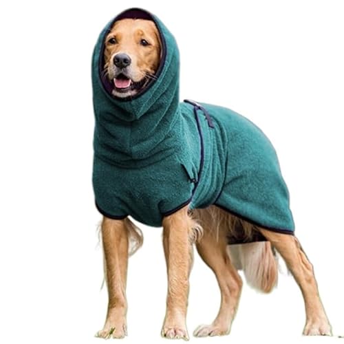 Hunde-Bademantel, Handtuch, Bademantel, Haustier-Bademantel, trocknender Mantel, saugfähiges Handtuch for große, mittelgroße und kleine Hunde, super warme Nachtwäsche (Color : Blue, Size : XXL) von HKYBCF