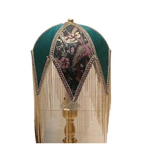 Lampenschirm Stoff Quaste Perle Lampe Französisch Retro Lampenschirm Schatten Classiacl Lampe Schatten Schlafzimmer Nachttisch Lampe Stehleuchte Abdeckung(Color-04) von HKYBCF