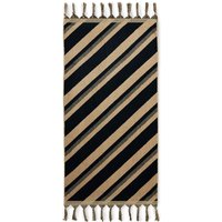 HKliving - 1965 Badetuch, 70 x 140 cm, beige / schwarz von HKliving