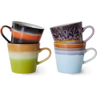 HKliving - 70's Cappuccino Tassen, 300 ml, solid (4er-Set) von HKliving