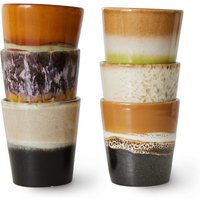 HKliving - 70's Kaffeebecher, 180 ml, soil (6er-Set) von HKliving