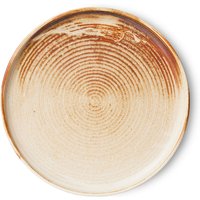HKliving - Chef Ceramics Teller, Ø 20 cm, rustic cream/brown von HKliving