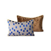 HKliving - DORIS Vintage Kissen, 25 x 40 cm, blue brush von HKliving