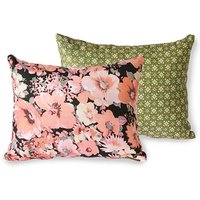 HKliving - DORIS Vintage Kissen, 30 x 40 cm, floral rosa von HKliving