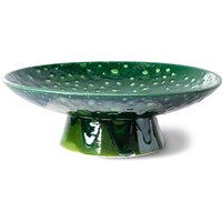 HKliving - Emeralds Schale mit Fuß, Ø 30 cm, dripping green von HKliving