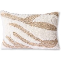 HKliving - Fluffy Kissen, 35 x 55 cm, weiß / beige von HKliving