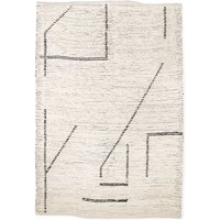 HKliving - Handgewebter Teppich Baumwolle, 200 x 300 cm, cream / charcoal von HKliving