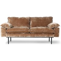 HKliving - Retro 2-Sitzer Sofa, Samt Cord, aged gold von HKliving