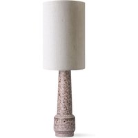 HKliving - Retro Tischleuchtenfuß, H 45 cm, braun + Lampenschirm Leinen, Ø 24,5 cm, natur von HKliving