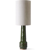 HKliving - Retro Tischleuchtenfuß, H 45 cm, lava green + Lampenschirm Leinen, Ø 24,5 cm, natur von HKliving