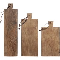 HKliving - Servierbrett (3er-Set), Teak / Leder von HKliving