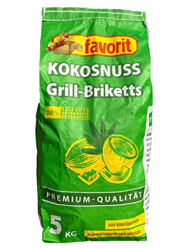 Kokosnuss Cocos Grillbriketts Premium Qualität aus Kokos-Kohle | 5kg 10kg 15kg 20kg | extra Lange Brenndauer | 100% natürlich, nachhaltig & ökologisch + GRATIS HL Kauf Block (10kg + 1 HL Kauf Block) von HLKauf