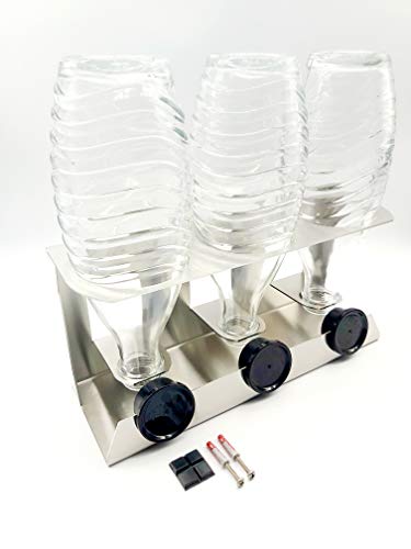 Flaschen Abtropfhalter Edelstahl kompatibel für DREI Sodastream Crystal Flaschen von HL-Perfektion-in-Edelstahl