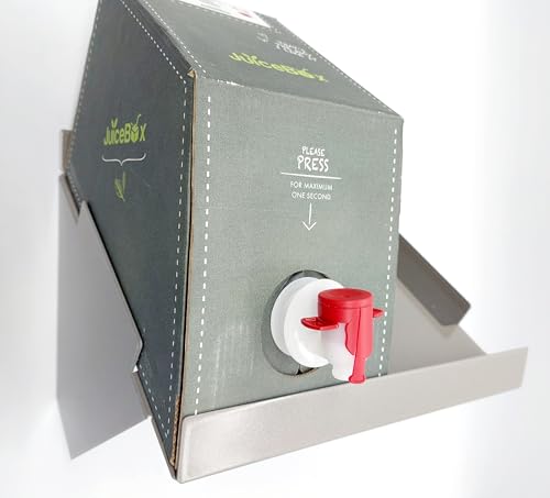 HL-Perfektion-in-Edelstahl Ausschankhilfe Wandhalter Küchenregal kompatibel für Zwei Juice Box Sirup Getränkeboxen Ordnung Aufbewahrung lackiertes Stahlblech 26cm x21cm x23cm von HL-Perfektion-in-Edelstahl