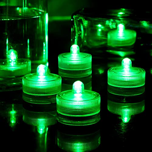 HL Unterwasser-LED-Licht, grüne wasserdichte flammenlose Teelichter, Pool-Lichter für zu Hause Vase Festival-Hochzeitsparty-Dekoration 24pcs von HL