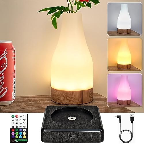 HL Nachttischlampe LED Dimmbar mit Fernbedienung Tischlampe 12 Farben 4 Modi Nachtlicht Kinder Timing Memory Funktion Wasserdich für Kinderzimmer Schlafzimmer Esszimmer Bar Camping (Bogen) von HL