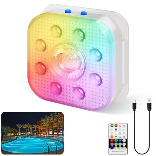 HL Unterwasser Licht mit Fernbedienung,RGB LED Schwimmende Poolbeleuchtung, Pool Magnetic Beleuchtung, Pool lichter für Schwimmbad,Teichbeleuchtung, Brunnen, Teich, Aquarium, Party Deko,1 Stück von HL