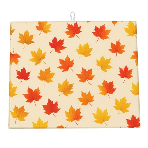 Abtropfmatte für Küchentheke, Herbst, orange-rote Ahornblätter, Thanksgiving, Mikrofaser-Abtropfmatten, Küchenarbeitsplattenschutz, saugfähiges Abtropfgestell für Kaffeebar, 40,6 x 45,7 cm Abtropfmatte für Küchentheke, Herbst, orange-rote Ahornblätter, Thanksgiving, Mikrofaser-Abtropfmatten, Küchenarbeitsplattenschutz, saugfähiges Abtropfgestell für Kaffeebar, 40,6 x 45,7 cm von HLBSDM