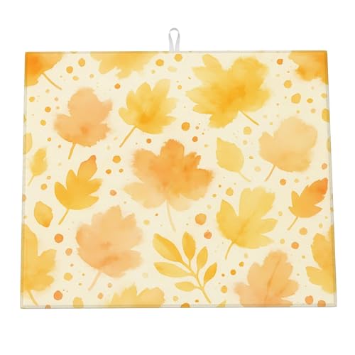 Abtropfmatte für die Küchentheke, Herbst-Aquarellblätter, Thanksgiving, Mikrofaser-Abtropfmatten, Küchenarbeitsplattenschutz, saugfähiges Abtropfgestell für Kaffeebar, 40,6 x 45,7 cm Abtropfmatte für die Küchentheke, Herbst-Aquarellblätter, Thanksgiving, Mikrofaser-Abtropfmatten, Küchenarbeitsplattenschutz, saugfähiges Abtropfgestell für Kaffeebar, 40,6 x 45,7 cm von HLBSDM
