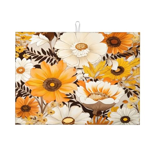 Abtropfmatte mit Blumen- und Gänseblümchenmotiv, Sonnenblumenmotiv, 18 x 24, saugfähige Abtropfunterlage für Küchentheke und Spüle, Mikrofaser-Abtropfunterlage für Küchenzubehör Abtropfmatte mit Blumen- und Gänseblümchenmotiv, Sonnenblumenmotiv, 18 x 24, saugfähige Abtropfunterlage für Küchentheke und Spüle, Mikrofaser-Abtropfunterlage für Küchenzubehör von HLBSDM