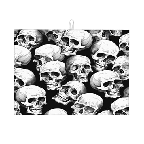Abtropfmatte mit Halloween-Skelett, 18 x 24, saugfähige Abtropfunterlage für Küchentheke, Spüle, Mikrofaser-Abtropfunterlage für Küchenzubehör Abtropfmatte mit Halloween-Skelett, 18 x 24, saugfähige Abtropfunterlage für Küchentheke, Spüle, Mikrofaser-Abtropfunterlage für Küchenzubehör von HLBSDM