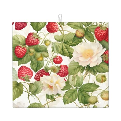 Abtropfmatte mit Obst, Erdbeeren und Blumen, 40,6 x 45,7 cm, saugfähige Abtropfunterlage für Küchenarbeitsplatte, Spüle, Mikrofaser-Abtropfunterlage für Küchenzubehör Abtropfmatte mit Obst, Erdbeeren und Blumen, 40,6 x 45,7 cm, saugfähige Abtropfunterlage für Küchenarbeitsplatte, Spüle, Mikrofaser-Abtropfunterlage für Küchenzubehör von HLBSDM