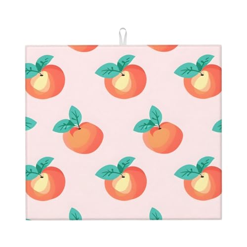 Abtropfmatte mit Obst- und Pfirsichmuster, 16 x 18, saugfähige Abtropfunterlage für Küchentheke und Spüle, Mikrofaser-Abtropfunterlage für Küchenzubehör Abtropfmatte mit Obst- und Pfirsichmuster, 16 x 18, saugfähige Abtropfunterlage für Küchentheke und Spüle, Mikrofaser-Abtropfunterlage für Küchenzubehör von HLBSDM