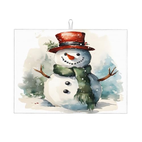 Abtropfmatte mit Winter-Schneemann-Motiv, 18 x 24, saugfähige Abtropfunterlage für Küchentheke, Spüle, Mikrofaser-Abtropfunterlage für Küchenzubehör Abtropfmatte mit Winter-Schneemann-Motiv, 18 x 24, saugfähige Abtropfunterlage für Küchentheke, Spüle, Mikrofaser-Abtropfunterlage für Küchenzubehör von HLBSDM
