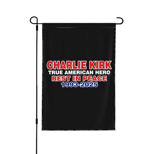 Charlie Kirk, True American Hero, Ruhe in Frieden, Gartenflagge, doppelseitig, Hofflaggen, Hausbanner, Schild, 31,8 x 45,7 cm Charlie Kirk, True American Hero, Ruhe in Frieden, Gartenflagge, doppelseitig, Hofflaggen, Hausbanner, Schild, 31,8 x 45,7 cm von HLBSDM