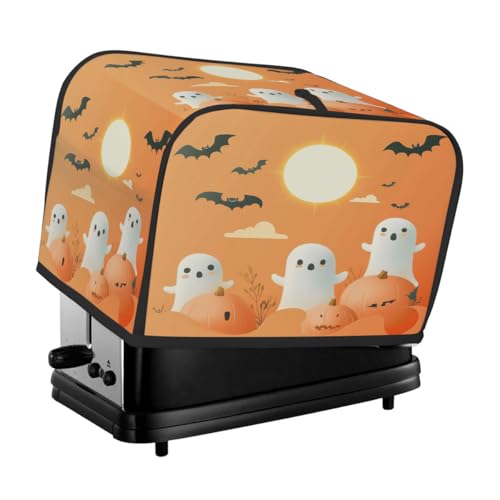 Toasterabdeckung für 2 Scheiben, Halloween-Kürbis, Geister-Fledermaus, universeller staubdichter und wasserdichter Toasterschutz, kratzfester Stoff für Küchengeräte Toasterabdeckung für 2 Scheiben, Halloween-Kürbis, Geister-Fledermaus, universeller staubdichter und wasserdichter Toasterschutz, kratzfester Stoff für Küchengeräte von HLBSDM