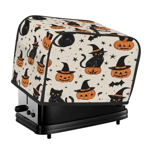 Toasterabdeckung für 2 Scheiben, Halloween-Kürbis, Katze, Fledermaus, universeller staubdichter und wasserdichter Toasterschutz, kratzfester Stoff für Küchengeräte Toasterabdeckung für 2 Scheiben, Halloween-Kürbis, Katze, Fledermaus, universeller staubdichter und wasserdichter Toasterschutz, kratzfester Stoff für Küchengeräte von HLBSDM