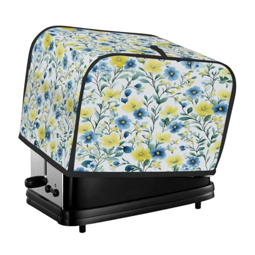 Toasterabdeckung für 2 Scheiben, blau-weiße Blumen, gemusterte Blätter, universeller, staubdichter und wasserdichter Toasterschutz, kratzfester Stoff für Küchengeräte Toasterabdeckung für 2 Scheiben, blau-weiße Blumen, gemusterte Blätter, universeller, staubdichter und wasserdichter Toasterschutz, kratzfester Stoff für Küchengeräte von HLBSDM
