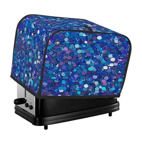 Toasterabdeckung für 2 Scheiben, blauer Glitzer, universeller, staubdichter und wasserdichter Toasterschutz, kratzfester Stoff für Küchengeräte von HLBSDM