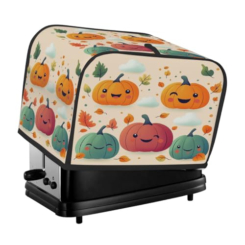 Toasterabdeckung für 2 Scheiben, bunter Halloween-Kürbis, universeller staubdichter und wasserdichter Toasterschutz, kratzfester Stoff für Küchengeräte Toasterabdeckung für 2 Scheiben, bunter Halloween-Kürbis, universeller staubdichter und wasserdichter Toasterschutz, kratzfester Stoff für Küchengeräte von HLBSDM