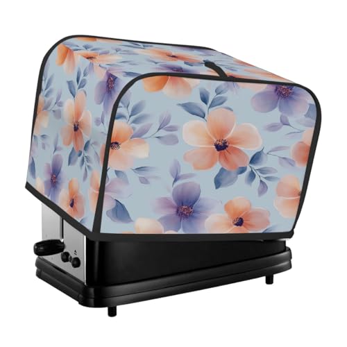 Toasterabdeckung für 4 Scheiben, Aquarell, orange und lila Blumen, universeller, staubdichter und wasserdichter Toasterschutz, kratzfester Stoff für Küchengeräte Toasterabdeckung für 4 Scheiben, Aquarell, orange und lila Blumen, universeller, staubdichter und wasserdichter Toasterschutz, kratzfester Stoff für Küchengeräte von HLBSDM