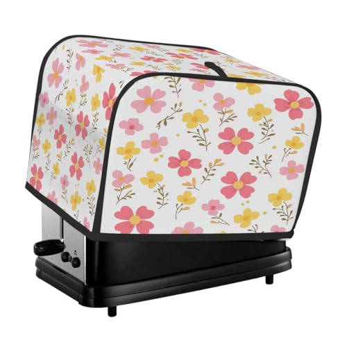 Toasterabdeckung für 4 Scheiben, Cartoon-Pink-Gelb-Blumen, universeller staubdichter und wasserdichter Toasterschutz, kratzfester Stoff für Küchengeräte Toasterabdeckung für 4 Scheiben, Cartoon-Pink-Gelb-Blumen, universeller staubdichter und wasserdichter Toasterschutz, kratzfester Stoff für Küchengeräte von HLBSDM
